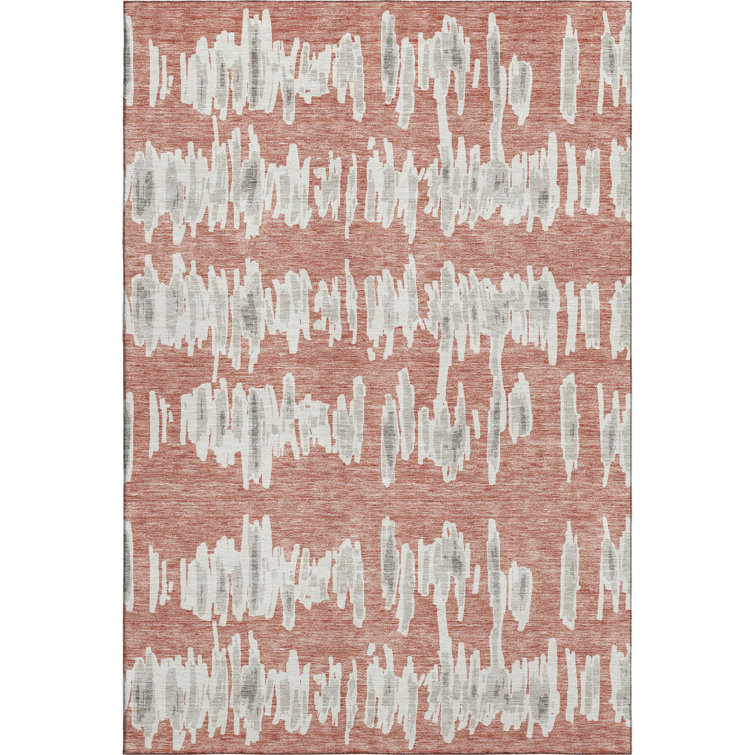 Premium Machine Washable Prisco Salmon Rug
