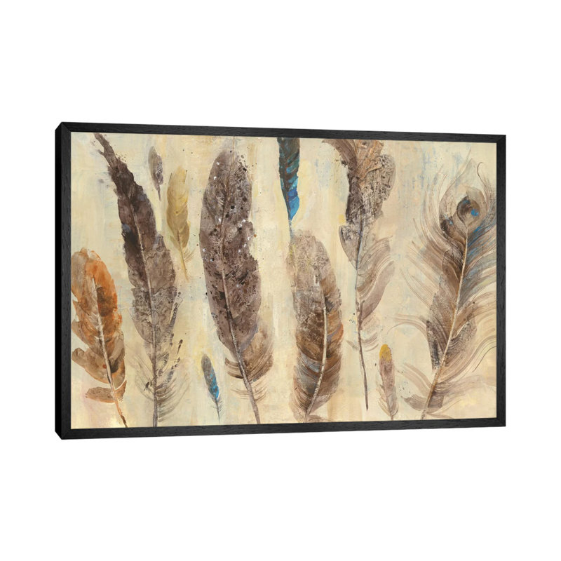 Feather Study by Albena Hristova - Gallery-Wrapped Canvas Giclée on Canvas, 152.5 cm H x 101.5 cm W, Black Floater Frame