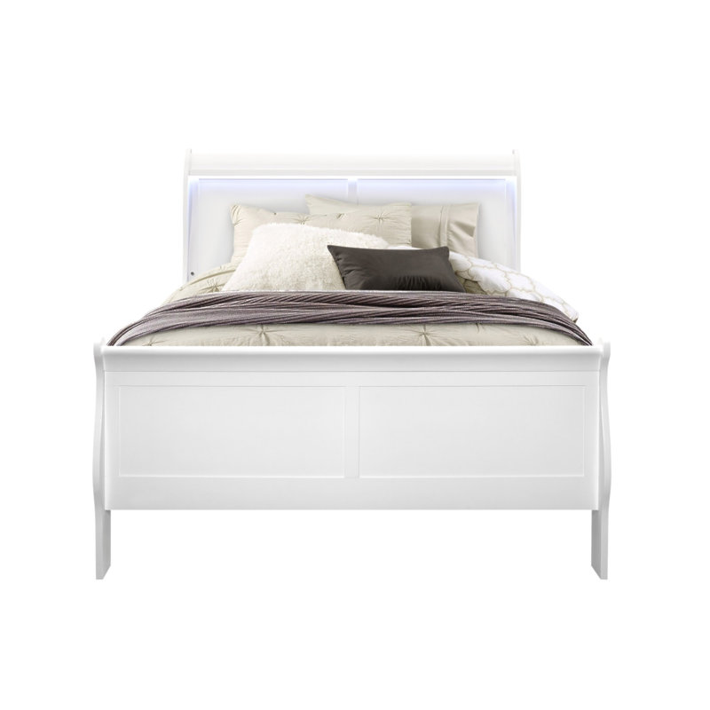 CHARLSTON BLANC, LIT PLEIN AVEC DEL, Lit double, Blanc