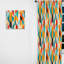 Rideau obscurcissant géométrique abstrait orange et turquoise - 1 panneaux-107598462