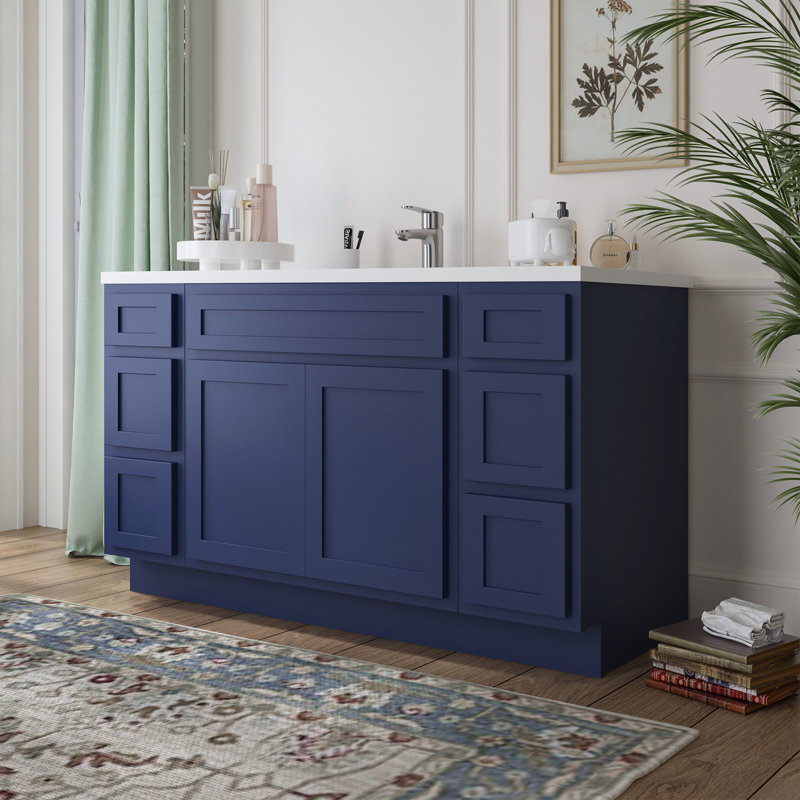 60'' Single Bathroom Vanity Base Only, Blue