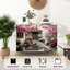 Sideboard Buffet Cabinet with Storage Traditional Chinese Courtyard Cherry Blossoms Red Lanterns Soft Pastel with 2 Doors for Living Room and Kitchen