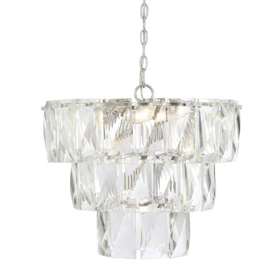 7 - Light Metal Dimmable Geometric Chandelier