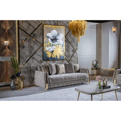 Canapé-lit de style moderne en bois taupe