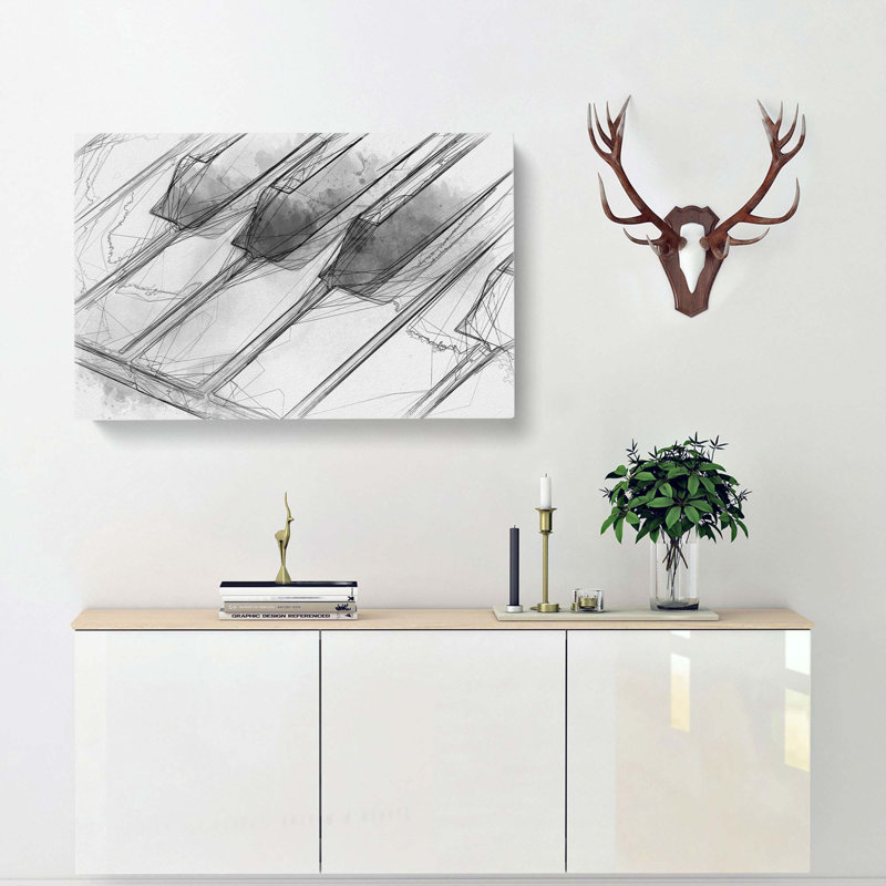 Keyboard Keys In Abstract - Wrapped Canvas Print, 35cm H x 50cm W x 3cm D