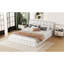 Grand lit plateforme tapissier, blanc