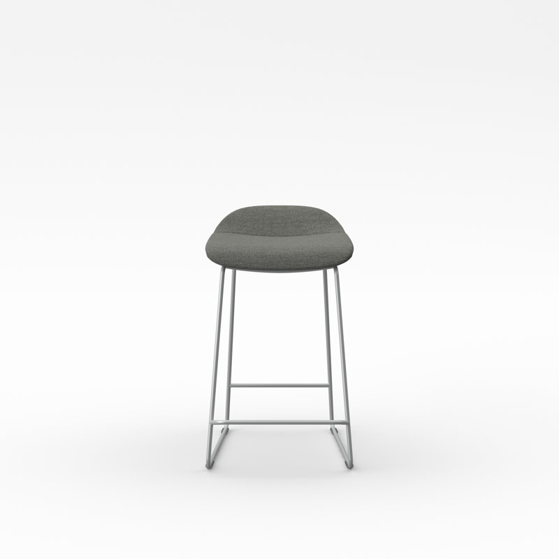 Tabouret Lilly , Mélange de polyester Gibraltar, Argent, Tabouret de comptoir (siège d'une hauteur de 24 p