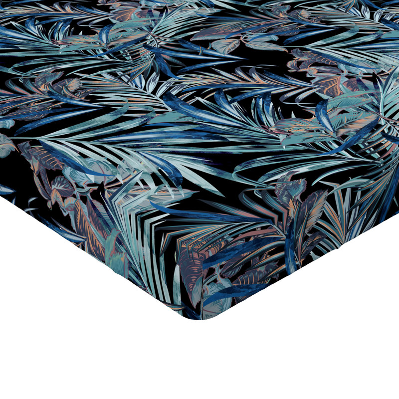 Drap-housse Ambesonne, Écume de mer, lavande foncé / floral, Drap-housse de taille simple