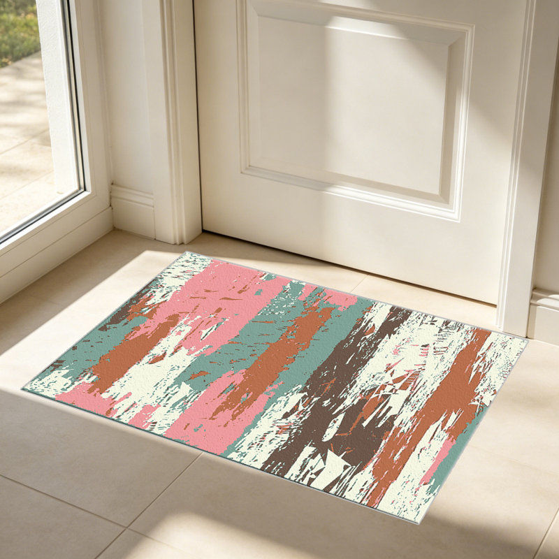 Pink Teal Abstract carpet-easy to clean, machine-washable, soft and comfortable; suitable for door mats, kitchens, living rooms, bedrooms, corridors, and laundry areas. Easy to clean, durable carpet for home decoration.