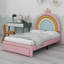 Cadre de lit tapissier avec 2 tiroirs de rangement, cadre de lit en velours princesse avec tête de lit arc-en-ciel, aucun sommier nécessaire-87791460