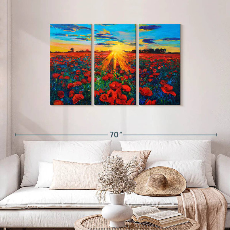 Alvord Poppy Field Golden Hour, H 28 po x l 45 po