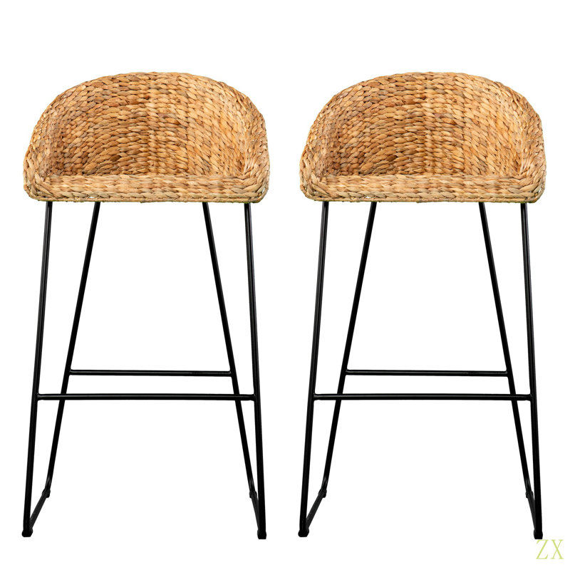 Ensemble de 2 tabourets de bar Landrine Water Hyacinth