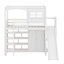 Lit mezzanine avec garde-robe, tablettes de rangement