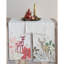 Cotton And Linen Printed Table Runner With Flora/Fauna Pattern And Metallic Thread Embroidery