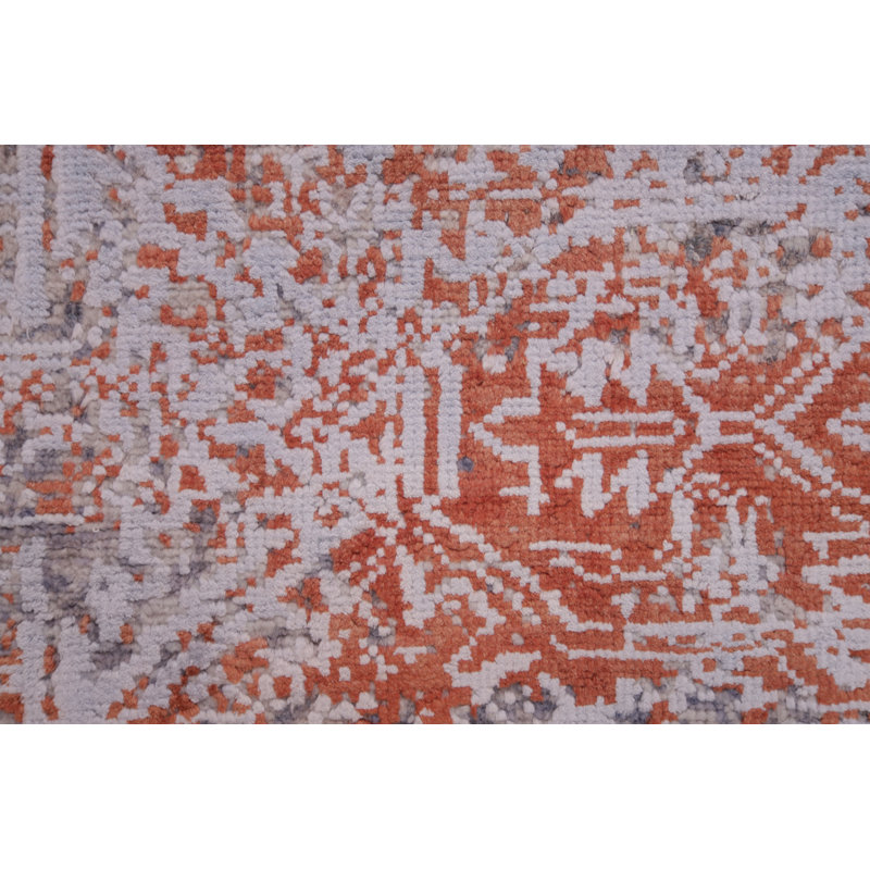 Tapis unique gris / rouge noué à la main de haute qualité Ziegler
