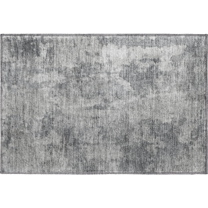 Premium Machine Washable Cerrito AMF573 Gray Rug, Rectangle 1'8" x 2'6"