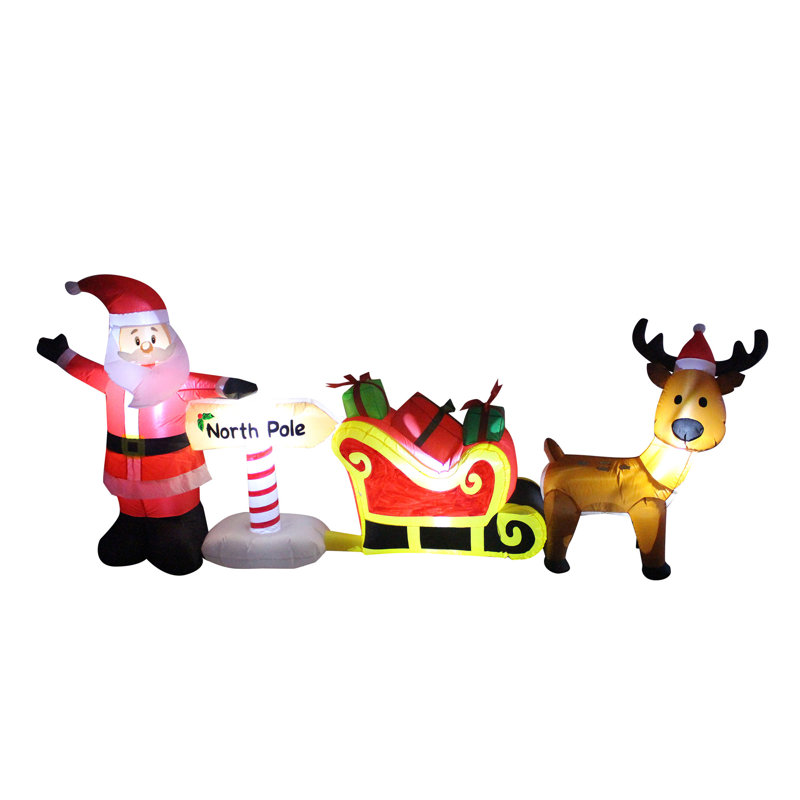A Holiday Company 9 Foot Inflatable North Pole Scene Christmas Lawn Decoration