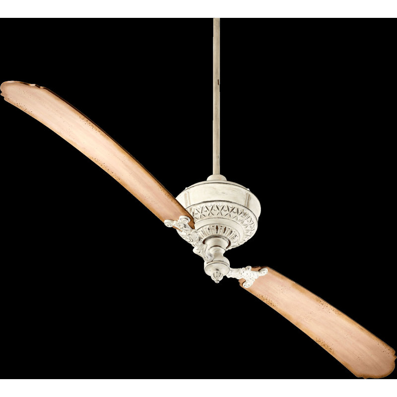 Denslowe Ceiling Fan, Persian White with Weathered Pine Blades