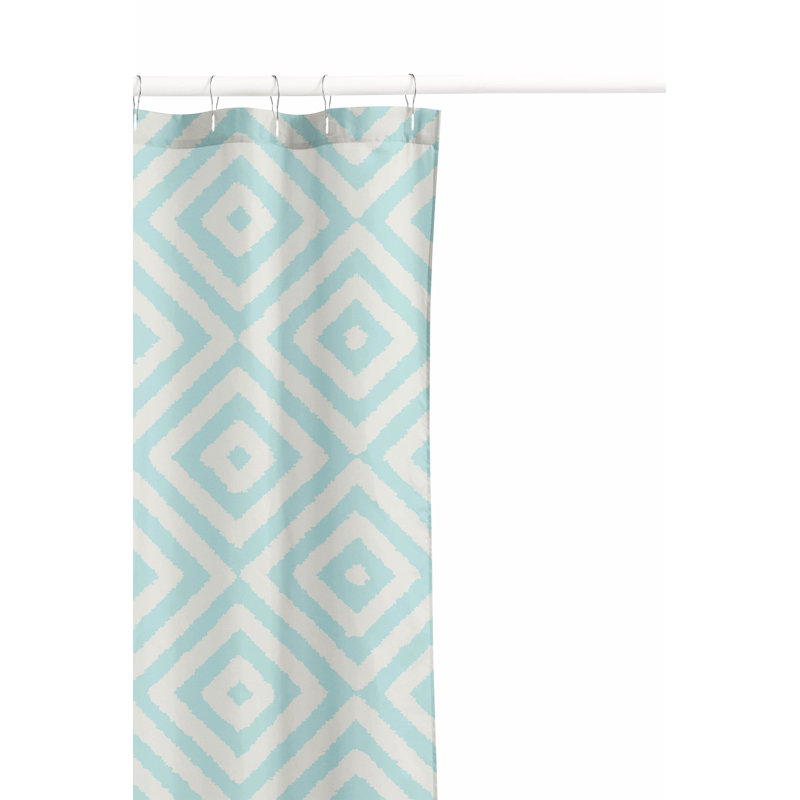 Ikat Eye Ultra-Thin Lightweight Shower Curtain, Blue/Light Blue