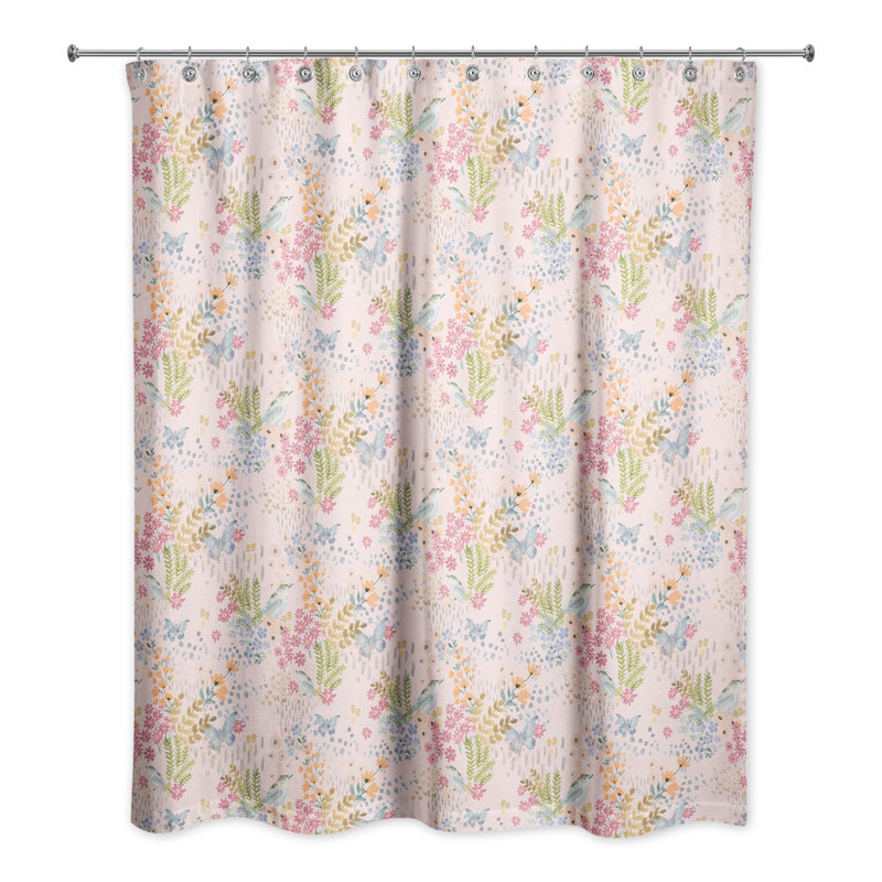 Ensemble de rideau de douche polyester en polyester, Rose