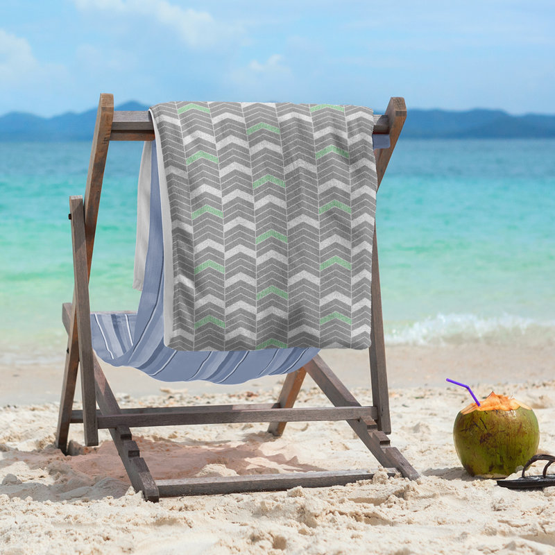 Stephenie Beach Towel, Teal/Gray