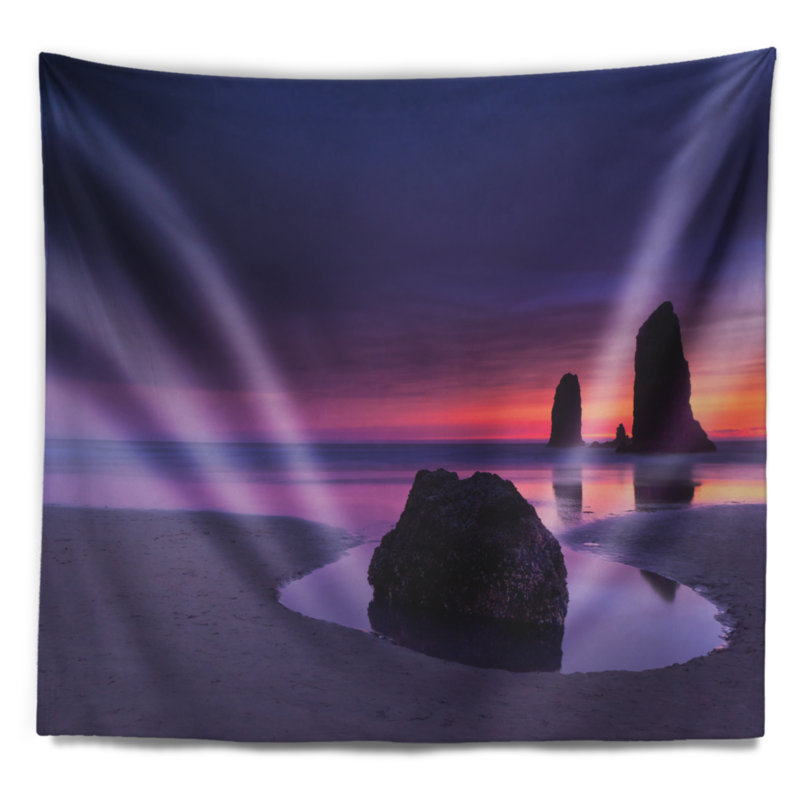 Tapisserie rocheuse mauve Seascape, H 32 po x l 39 po