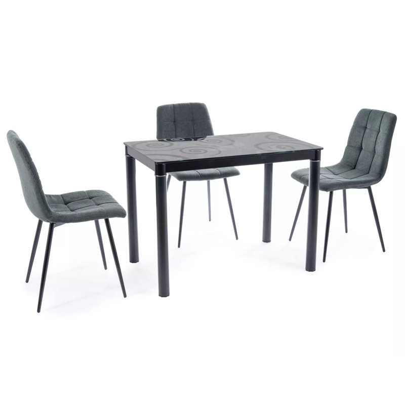Clair Glass Top Metal Base Dining Table