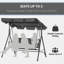 Arthurene 3-Seater Outdoor PE Rattan Swing Chair Adjustable Canopy Grey