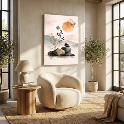 «Vibrant Monstera Leaves», impression sur toile orange et verte