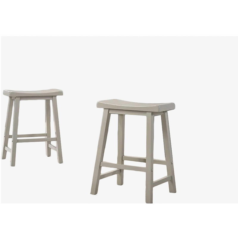 Ensemble de 2 tabourets de bar ergonomiques sans dossier gris clair Alonzo avec siège de 17,5 pouces