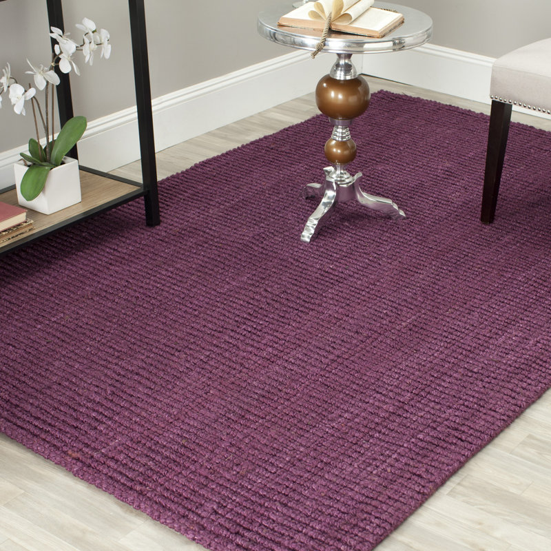 Natural Fiber Hand Woven Jute Solid Color Rug, Rectangle 6' x 9'