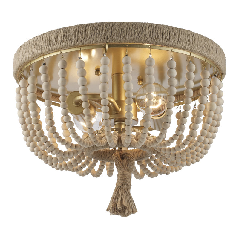 Farnum Solid Wood Semi Flush Mount, 7" H x 14" W x 14" D