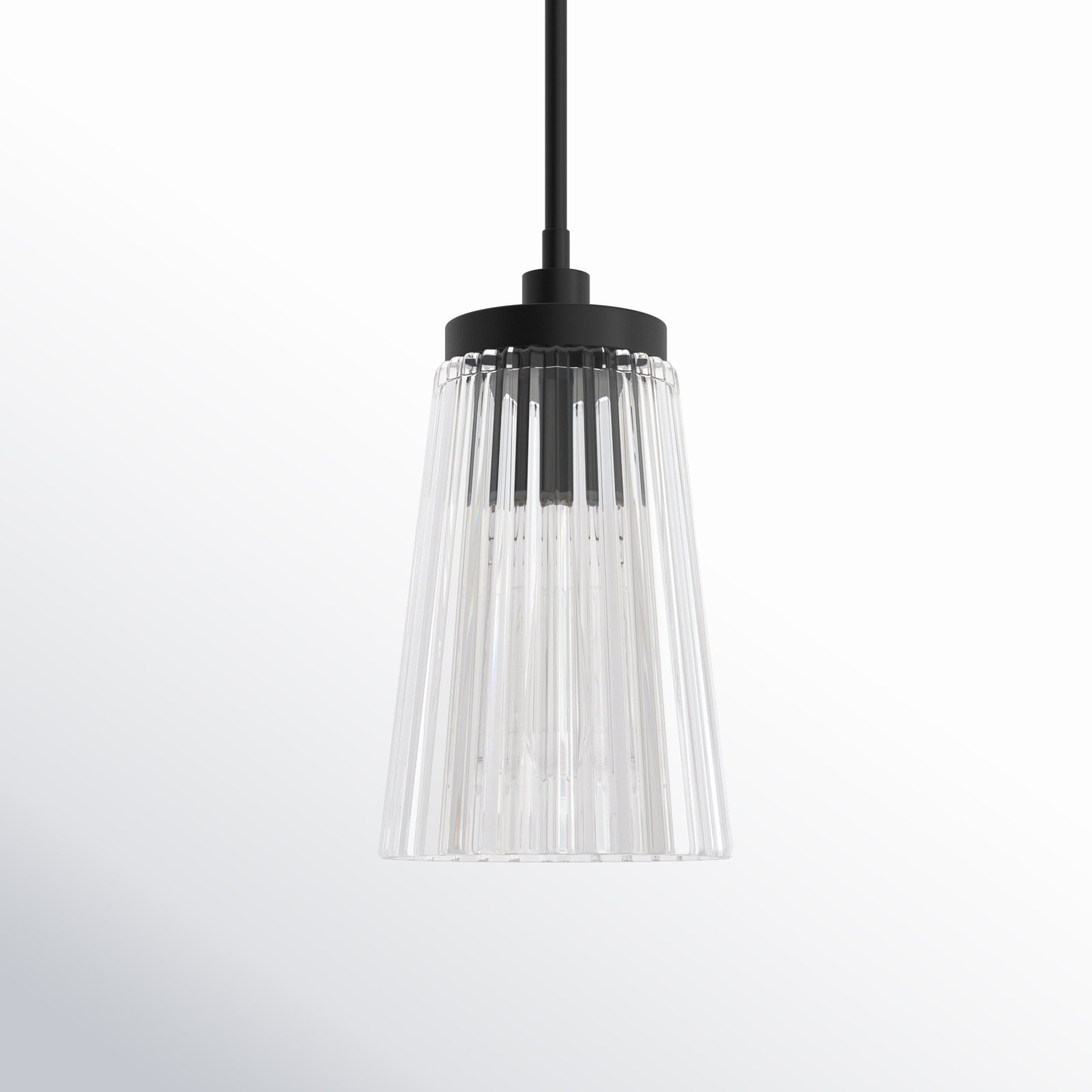 Jeanie 1-Light Single Cone Pendant, Matte Black