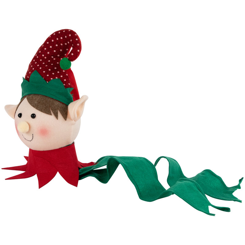 16" Plush Red And Green Elf Christmas Tree Topper Unlit