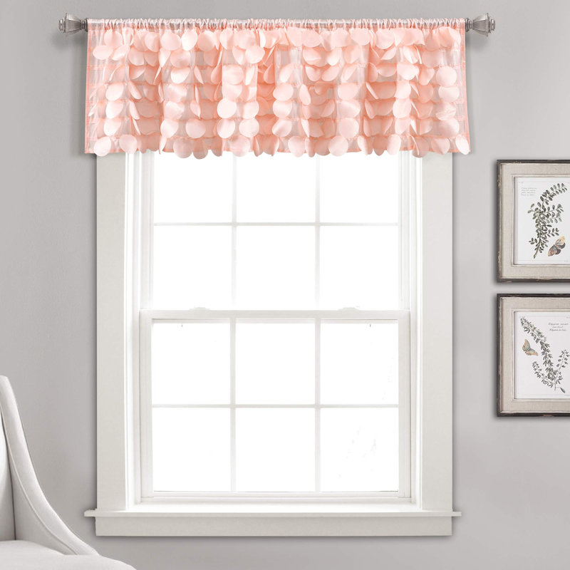 Gigi Scalloped Window Valance, Blush, 70" W x 14" L