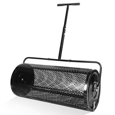 36" Wheeled Compost Spreader, Black