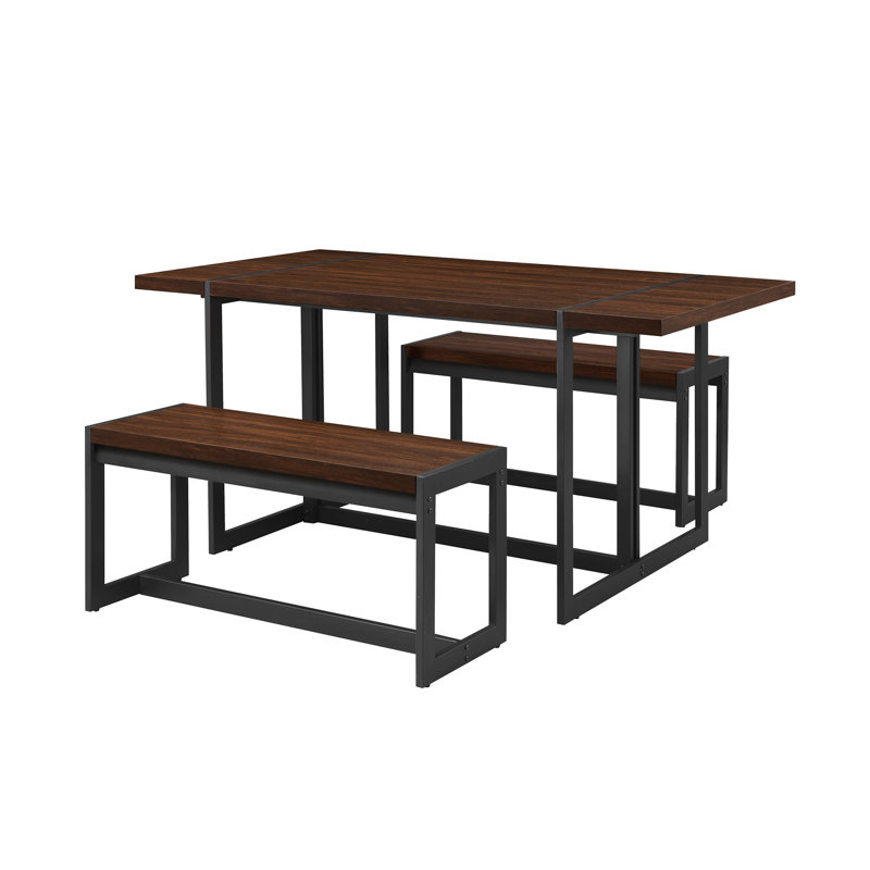 Ryver 6 - Person Trestle Dining Set, Dark Walnut