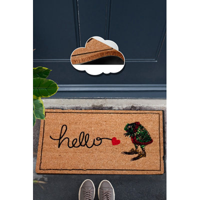 Paillasson 100% coco fait à la main, dessous antidérapant, 15,7 po x 23,6 po | Lavable à la machine à 86 ° F, durable et écologique, parfait pour les vestibules, design élégant pour la maison et le bureau