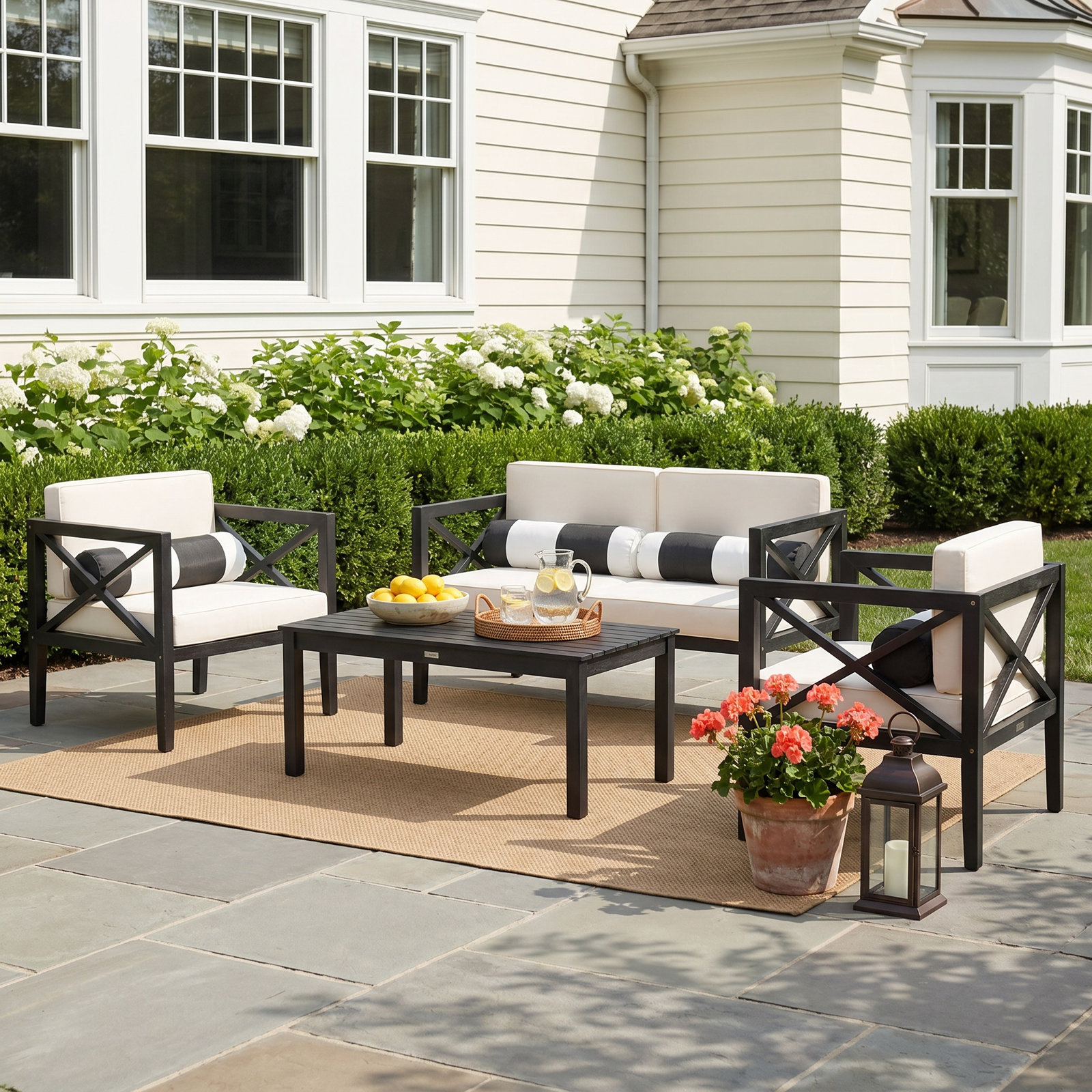 Mondovi Eucalyptus 4 - Person Patio Conversation Set with Cushions, Natural
