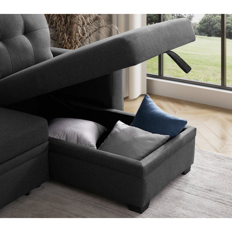 Canapé-lit modulaire convertible Modern, Gris foncé