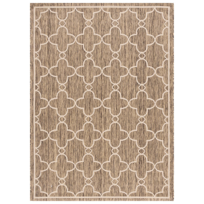 Tapis d'intérieur / extérieur à motif géométrique Courtyard Performance, Rectangle 8 pi x 10 pi