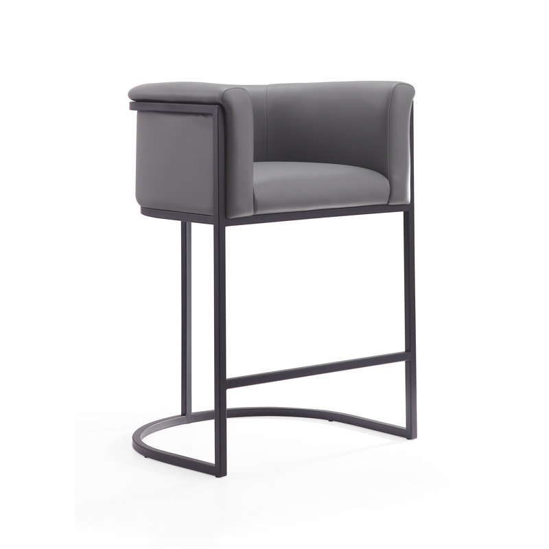 Svala Upholstered Counter Stool with Metal Frame, Gray, Counter Stool (25.5" Seat Height), 1