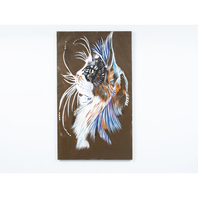Ornement 47 po x 47 po en toile brune peinte à la main - décore les murs avec un art mural rayonnant Grace