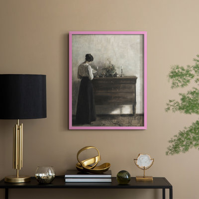 «Vintage Portrait Print Cxxv», reproduction encadrée - bois massif