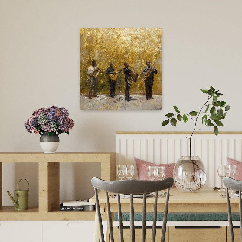 Golden Era 4, art contemporain abstrait, H 18 po x l 18 po