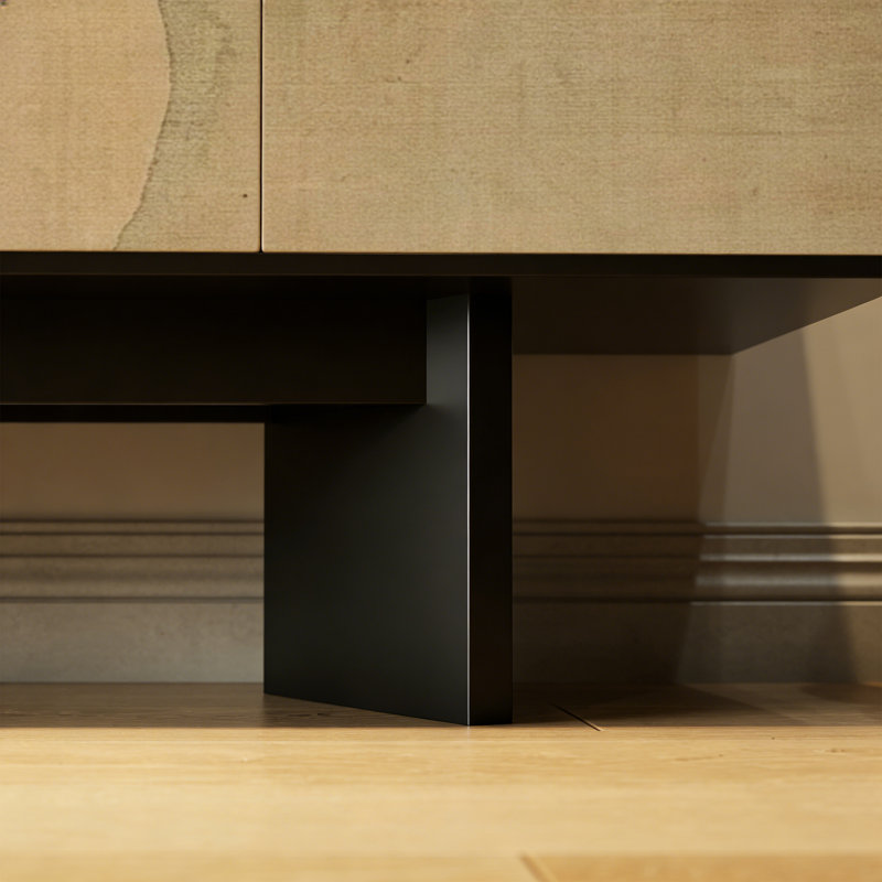 Buffet rétro de style chinois minimaliste, Noir