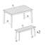 Ensemble de salle à manger 3 pièces en bois d'acacia naturel avec 2 bancs, table de pique-nique pour l'extérieur