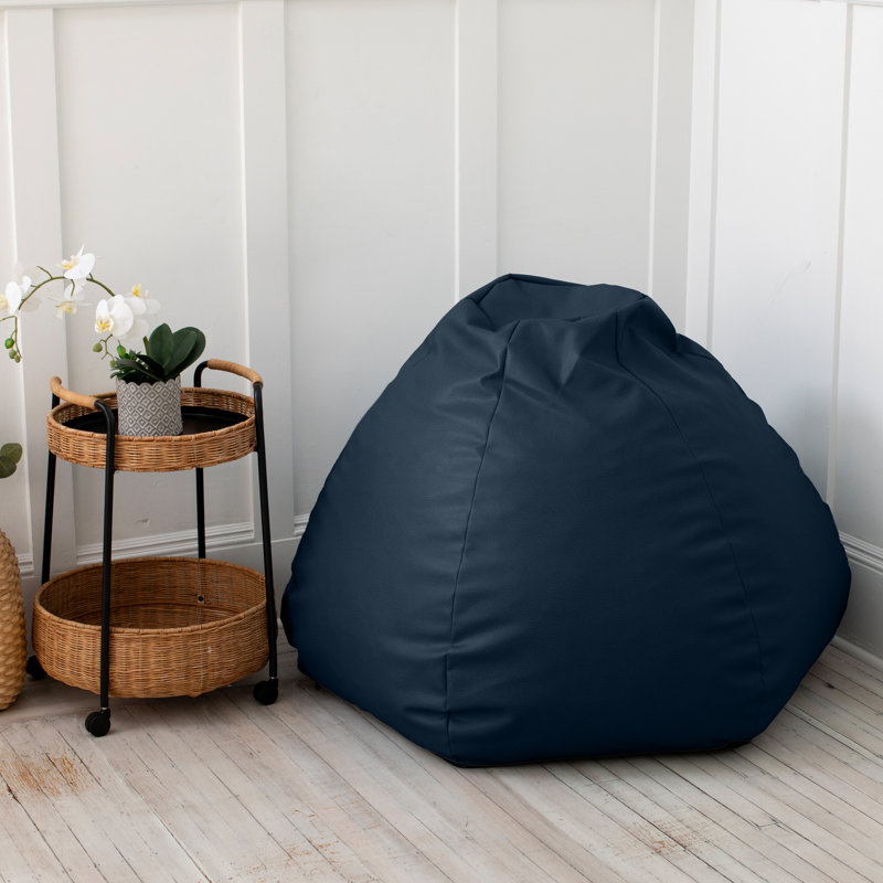 Fauteuil à billes de style Ataz Pazi, Similicuir bleu Oxford