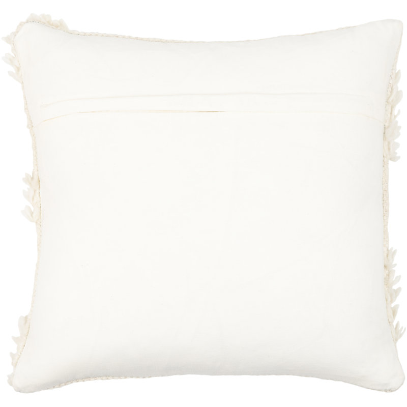 Emberly Ruffled Cotton Reversible Throw Pillow, Down, 22" x 22"