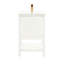 Meuble-lavabo en bois massif blanc préassemblé de 20 po, lavabo intégré en céramique, pieds d'armoire amovibles, tablette réglable, montage sur porte adapté aux petites et élégantes salles de bain, hauteur du produit